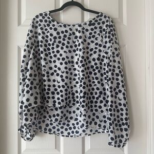 CeCe Navy Polka Dot Blouse